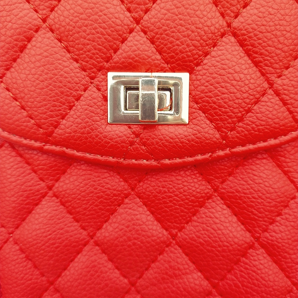 Red Quilted Phone Crossbody